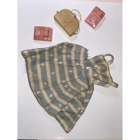 VINTAGE BARBIE OUTFIT SUBURBAN SHOPPER 1959-64 969 Phone Basket Dress Lot